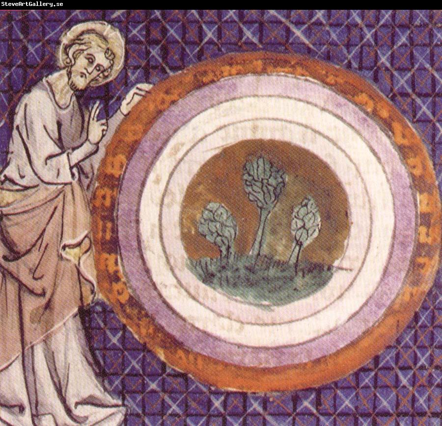unknow artist God Creates Earth,from the Petite Bible Historiale